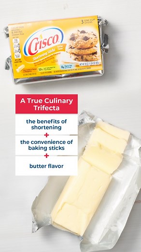 Unlock the potential of your baking creations with Crisco Butter Flavor All-Vegetable Shortening Sticks – the ultimate kitchen staple 🥧 | Crisco