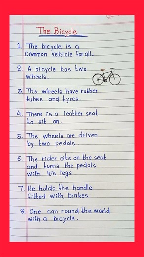 The Bicycle Essay || 8 points essay on The Bicycle🚲 in English || English Essay on The Bicycle ||