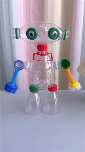 Easy plastic robot 🤖 making ideas for kids #shorts #craft #project #viralvideo #diy #viralvideo