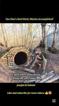 Building a GIANT Grizzly Bear Mud Shelter with My Bare Hands! 🐻🔥 #Priviteskills # Bushcrift #