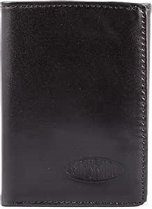 Big Skinny Men's RFID Blocking Tri-Fold Leather Slim Wallet, Holds Up to 25 Cards, Black