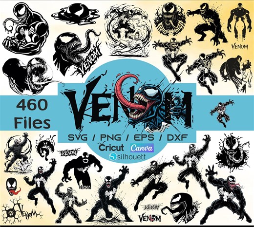 Venom SVG Bundle: Printable Vector Designs, Cricut Cut File | Svg, Png, Dxf, Eps, Cricut, Digital Download - Etsy
