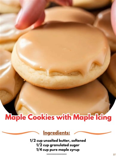 Maple 🐭 Cookies with Maple Icing 🍁 Ingredients For the Cookies: 1/2 cup unsalted butter, softened 1/2 cup granulated sugar 1/4 cup pure maple syrup ..... Full Recipe in Coʍmеոτ 💬 🚓 | Creative Cookery With Grandma's