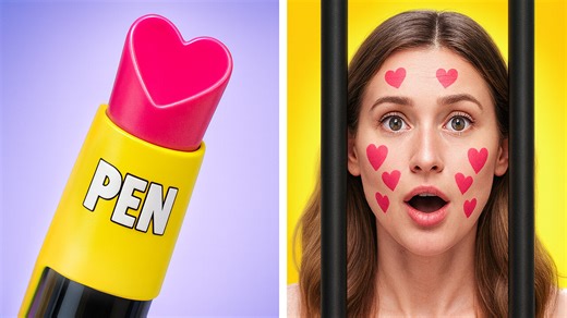💄weird ways to sneak makeup into jail 🤯🤣 funny hacks & crazy transformations by 123 go! Challenge | 123 GO Challenge