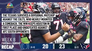 Stats and scores from Week 8 NFL games