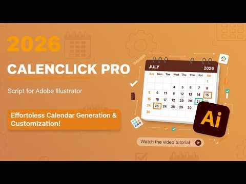 CalenClick Pro – One Click Calendar Maker for Adobe Illustrator