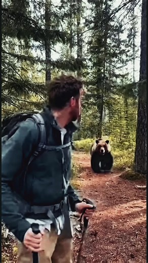 Brown Bear Encounters via Sora AI #ai #bears #scarytiktoks #scary
