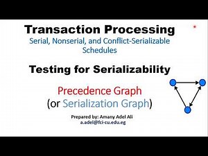 Testing Conflict Serializability of a Schedule | Precedence or Serialization Graph | Examples | DB2