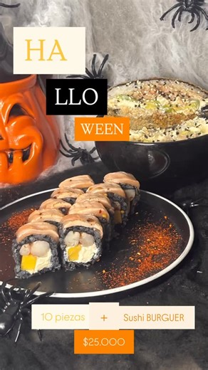  ¡HALLOWEEN EN MASAGO!  ¡Vení a vivir una experiencia de miedo con nuestras promos exclusivas!  ️ Combo Terrorífico:  1 Sushi Burger +  10 piezas → $25.000  Doble Tentación:  2 Sushi Burgers → $25.000 李 Combo Premium: ✨ 30 piezas especiales → $37.500  Válido hasta el domingo 2 de noviembre  Pedilo por WhatsApp y disfrutá el sabor más terroríficamente rico de Masago Sushi  | Masago sushi | Facebook