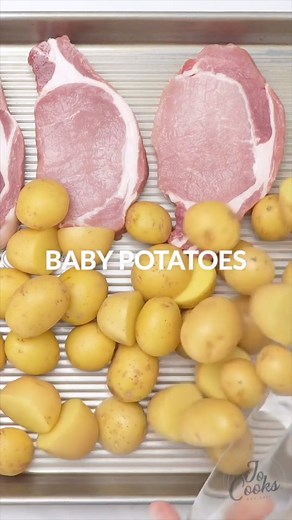 Dinner is served! 🍽️ My Ranch Pork Chops and Potatoes Sheet Pan Dinner is everything you need for a delicious and hassle-free meal. Give it a try and share your thoughts! Recipe: https://www.jocooks.com/recipes/ranch-pork-chops-potatoes-sheet-pan-dinner/ | JoCooks