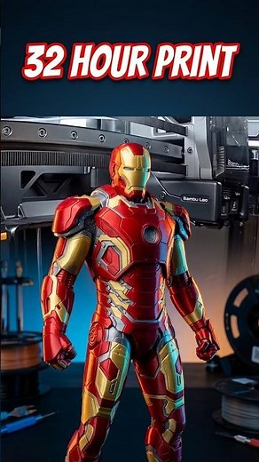 This 3D printed Iron Man took me 32 HOURS! 😤 #3dprinting #flawless #shorts