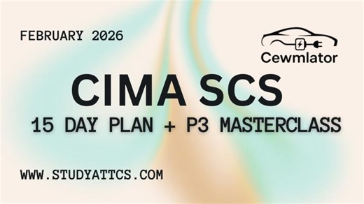 CIMA SCS Feb 26 - Cewmlator: 15 Day Plan + P3 Masterclass | TCS