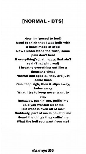 bts - normal (lyrics)