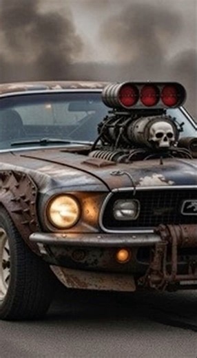 Mad Max Mustang goes full throttle 😈🔥 Wasteland Interceptor #Shorts #MadMax #CarTok #shortvideo