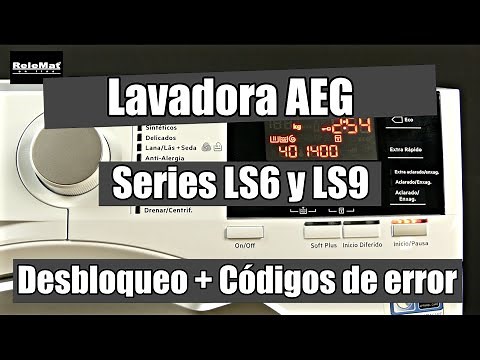 Desbloqueo + códigos de error lavadora AEG. Unlock + AEG washing machine error codes.