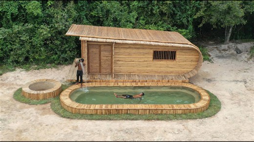 Building an Incredible Primitive Villa with a Swimming Pool & Deco Room!