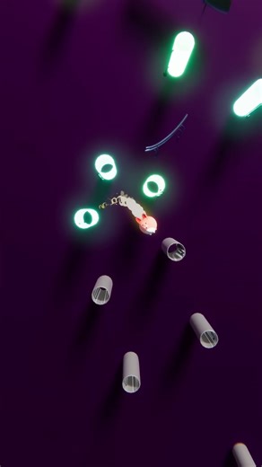 Glowing Obstacles Can't Stop This Ball #shorts #3danimation #satisfying