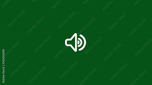 Icon of Sound on Isolated Background. Symbol of Audio technology, music, and sound. Animation of speaker volume logo. Stock Video