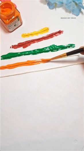 Easy and Beautiful Thread painting 😲 How to paint using thread🤣 #shorts #viral #youtubeshorts