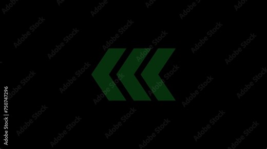 Blinking Back arrow pointing Animation with transparent background