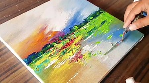 1.6M views · 16K reactions | Abstract Painting Demo _ Landscape _ Soothing & Relaxing!!! | DIY & Crafts | Facebook