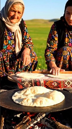 Mother & Daughter Baking Bread in a Green Field 🍞🌿
