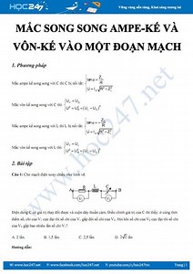 Phương pháp giải dạng bài Mắc song song ampe-kế và vôn-kế vào một đoạn mạch