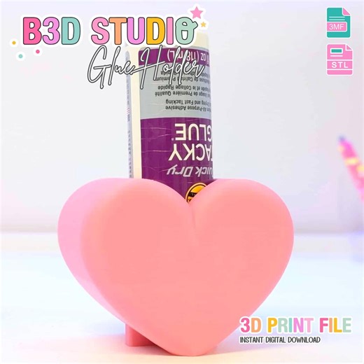 Heart Glue Holder 3D Print File - STL & 3MF Digital Download - Etsy
