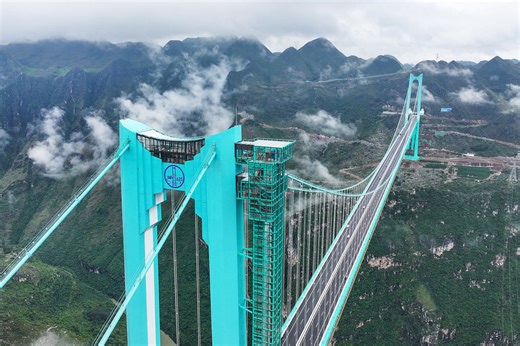 China opens the world's highest bridge — 2,050 feet above a gorge