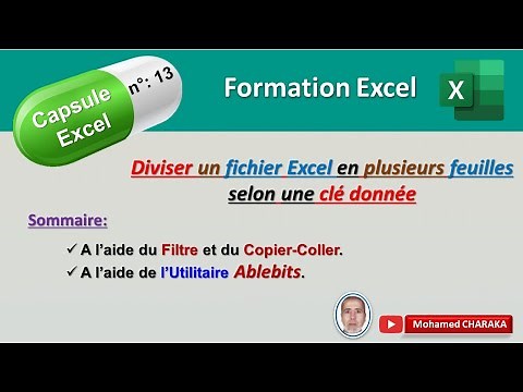 Capsule Excel n°13 - Diviser un fichier Excel en plusieurs feuilles selon une clé donnée