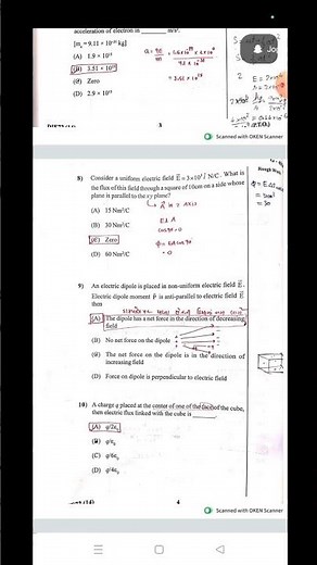 12th Physics Board paper Answer key 2025 English Medium / GSEB board