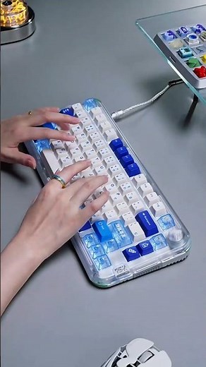 Ice Blue Mechanical Keyboard – Transparent Keyboard Design