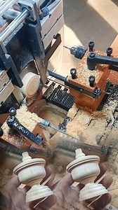 auto feeding mini cnc wood turning lathe for wood crafts #woodworking #woodcarving #carving #tipsandtricks #woodworkingtips #woodworking #kjsawdust #shopsounds #woodcarving #woodworking #wood #handmade #woodart #art #carving #woodwork | DIY carving wooden