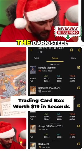 Pulled fire rare sword! Some are super valuable. Santa scanner time! Was this box worth it? #MTG #MagicTheGathering #TradingCards #TCG #CardOpening