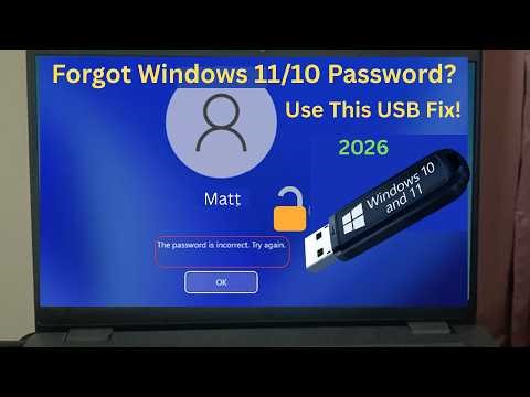 Forgot Windows 11/10 Password? Use This USB Fix!✅ (2026) 🔓