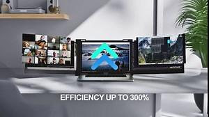 LIMINK S20 Triple Portable Monitor for Laptop, 15.4" Laptop Screen Monitor Extender for Dual Monitor Display, FHD HDMI USB C Tri-Screen 2 Monitor, Plug-Play, Clip on 15.6"-19" Windows, Mac Laptop