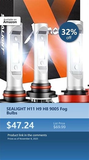 SEALIGHT H11 H9 H8 9005 Fog Bulbs