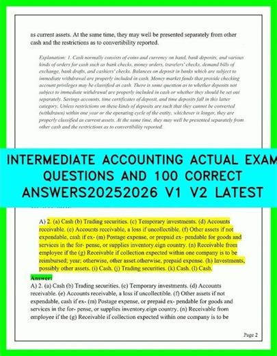 2026 Intermediate Accounting Exam Questions and Answers V1 V2 | Master Your Finals Now