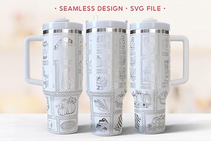 Autumn Postage Stamp 40oz Tumbler Wrap, Cozy Fall Engraving Wrap, Pumpkin SVG File - Etsy
