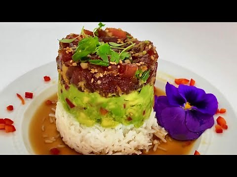 Ahi Tuna Sushi Poke Stack / The Perfect Summer Salad