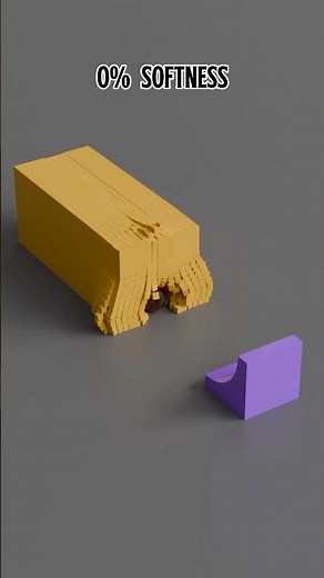 0% Vs 100% Softness Satisfying Blender Simulation,rigid and softbody simulation😍#rigidbody #softbody