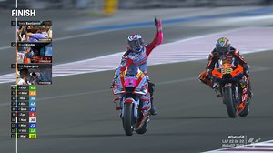 The hunt was won but the Beast was too fast 🔥 Relive the emotional final lap of the #QatarGP 🇶🇦 as Enea Bastianini bagged his first #MotoGP win 🔥 | MotoGP