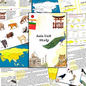 Asia Unit Printable, Asia Puzzle, Asia 3 Part Cards, Asia Landmarks, Asia Map, Asia Animals, Asia Coloring, Continent Puzzle - Etsy