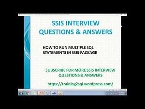 SSIS INTERVIEW QUestions | HOW TO RUN MULTIPLE SQL STATEMENTS IN SSIS PACKAGE