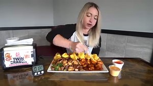 Taking on the fierce 6lb Twin Dragon Hibachi Challenge at Twin Dragon Hibachi Express in Jefferson City, Tennessee! Challengers have just 1 hour to eat a massive platter of Chinese/Japanese fusion cuisine including; Sweet & Sour Chicken, General Tsao's Chicken, Beef/Chicken/Shrimp Hibachi with veggies, Lo Mein Noodles, Fried Rice, 2 Egg Rolls, and 6 Cream Cheese Wontons! Winners recieve their meal for free, a groovy HAT, and a spot up on the restaurant's Wall of Fame!!! Filmed: July 2021 | Katin