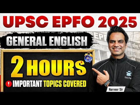 UPSC EPFO General English Master Class 2025 General English for UPSC EPFO EO AO & APFC