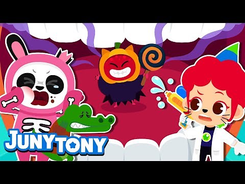 🎃Halloween Germs | 🍭Sweetie-witty Halloween, Brush Your Teeth🦷 | Halloween Song for Kids | JunyTony