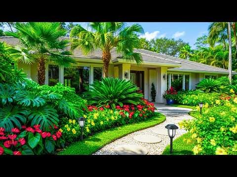 This Tropical Front Yard Feels Like a Luxury Resort 🌴 Modern Garden Design