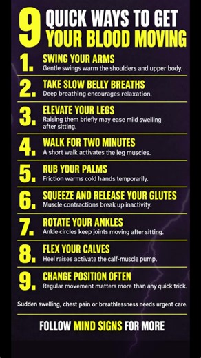 Quick Ways to Get Your Blood Moving #MindSigns #StayActive #Healthy #WellnessTips #HealthyHabits