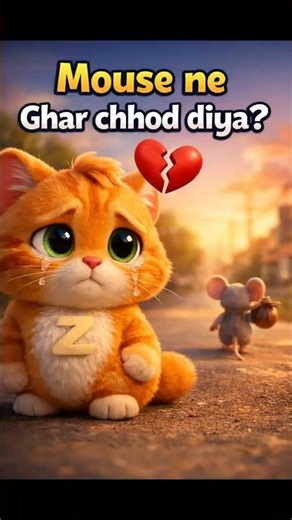 Mouse ne ghar chhod diya? 😢| Emotional short #shorts #emotional #cat #mouse